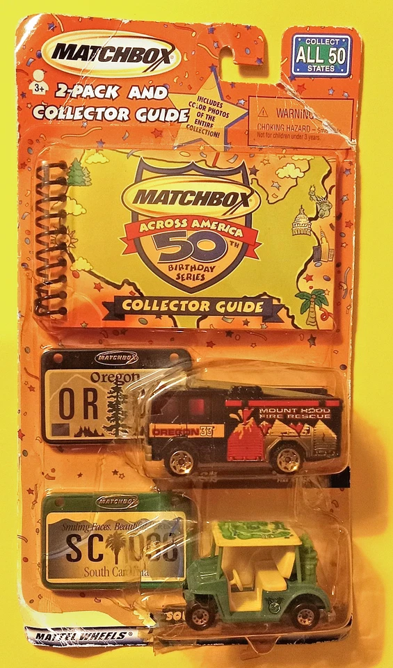 Matchbox Across America 2-Pack and Collector Guide NEW Oregon South Carolina - Image 1 of 4
