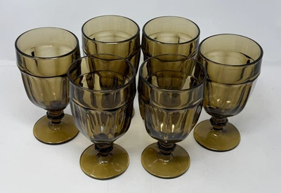 5 Vintage Libbey Duratuff GIBRALTAR Mocha Brown Iced Tea Water Goblets 16 Oz - Image 1 of 4