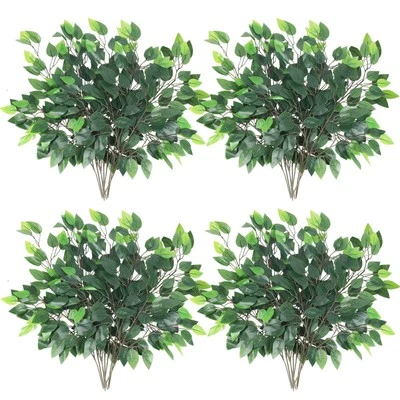 24PCS Artificial Ficus Leaves Branches Faux Ficus Tree Branches Artificial Gr... - Image 1 of 4