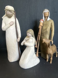 WILLOW TREE (DEMDACO) NATIVITY SET FIGURINES MARY , JOSEPH AND ZAMPOGNARO - Picture 1 of 14