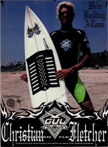 GUL SDS Christian Fletcher Surfboards Print Ad Wall Art Decor Ephemera - Picture 1 of 1