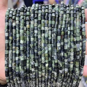 Cuentas espaciadoras de disco tubular cilindro de jaspe natural Kambaba de 4 mm para hacer joyas - Imagen 1 de 6