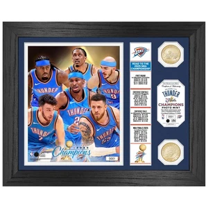 Oklahoma City Thunder 2025 NBA Champions Banner Photo Mint - Picture 1 of 1