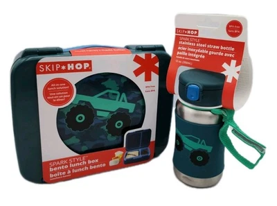 Botella de paja de acero inoxidable estilo Skip Hop Spark para camión y lonchera Bento Foto 1 de 4