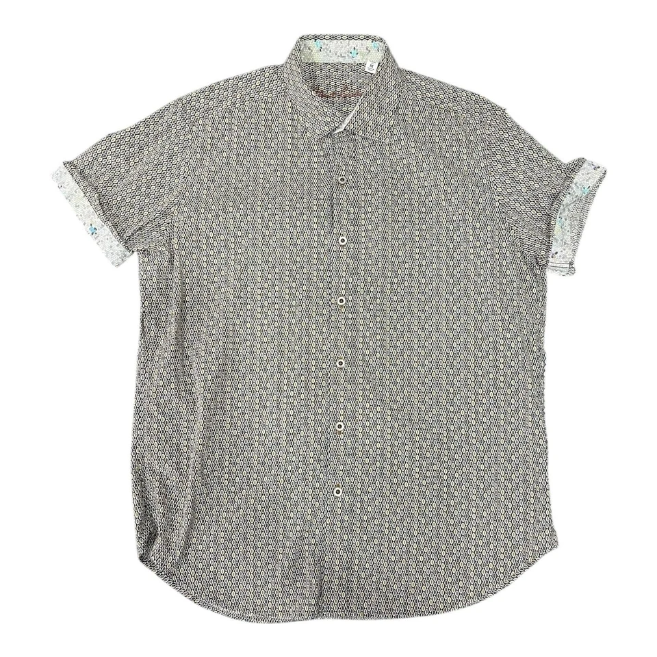 Robert Graham Button Down Shirt Short Sleeve Patterned Designer Size M Summer - Image 1 of 4