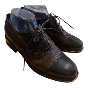 J & D LEATHER Women’s SHOES Spectator CAP TOE Brown BLACK 39.5 Made In Italy - Picture 1 of 14