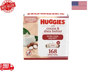Huggies Sensitive Skincare Baby Wipes with Cocoa & Shea Butter Unscented 168 Wip - Picture 1 of 7