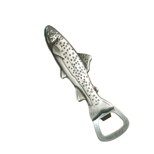 Ouvre bouteille en forme de poisson truite matériau zinic parfait pour bar ou c - Photo 1/12