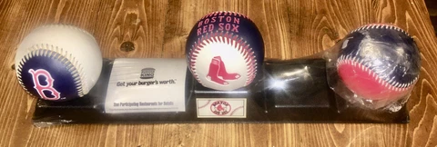 Burger King Red Sox Collectible Baseball Stand Set MLB 1996 With Two Extra Balls Cover