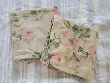 2 RALPH LAUREN KING Sateen THERESE PILLOWCASES Floral Flower Shabby Cottage RARE