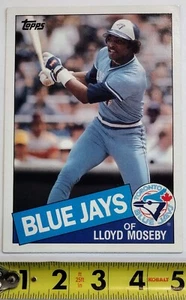 Carta da baseball MLB 5"" X 7"" 1985 TOPPS #39 LLOYD MOSEBY TORONTO BLU JAYS - Foto 1 di 2