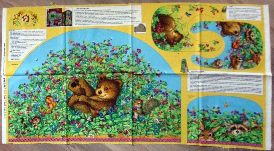 1 Darling“Beary Berry布贴”棉工艺缝纫织物面板 — 第 1/1 张图片