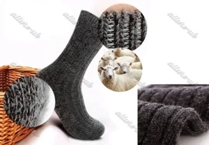 Schafwollsocken 3x Paar Winter Wollsocken 100% natürlicher Schaf Wolle Socken  - Bild 1 von 4