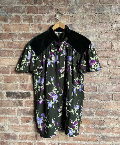 SAINT LAURENT (YSL) Mini abito da donna vintage Saint Laurent Rive Gauche taglia 40 floreale Francia