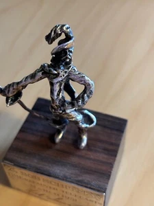 O J BERLIN STERLING SILVER ART MATADOR BULLFIGHTER STATUE, vintage with stand - Picture 1 of 13