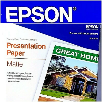 Epson 13” x 19” 63 Sheets Matte Presentation Matte Paper S041069 New Open Box - Image 1 of 3