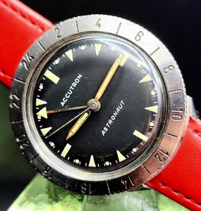 Vintage ACCUTRON "Astronaut" 1960's Tunning Fork Men's Watch W/ Superb Dial !! - Picture 1 of 5