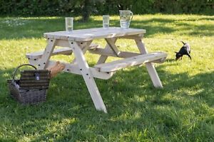 CLASSIC Picnic Bench Rounded - 4FT - Handmade Outdoor Furniture From Wood