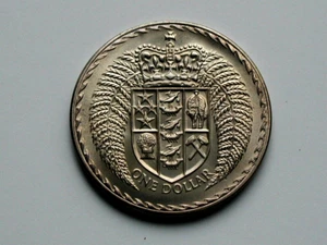 New Zealand 1972 (Crown-Size) 1 DOLLAR MS+ GEM UNC Toned-Lustre with Reeded Edge - Picture 1 of 2