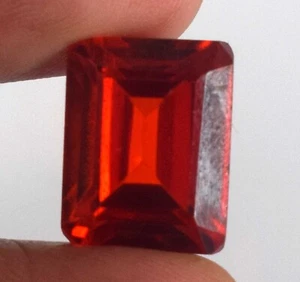 Gemme granato spessartino nigeriano taglio smeraldo 13,80 ct certificato naturale B8686836 - Foto 1 di 8