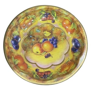 VTG 1971 Daher Decorated Ware Made in England 10" Metal Tin Fruit Bowl EUC - Picture 1 of 4