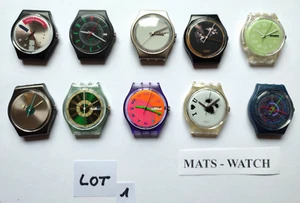 SWATCH+10x VINTAGE SWATCH GENT CASES +DUMMY´S+80´s/90´s+LOT 1+NOT WORKING - Bild 1 von 2