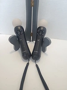 Sony PlayStation Move Controllers - Black (CECH-ZCM1U) PS3 - PS4 psmove 2 pack - Picture 1 of 5