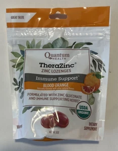 Quantum Health TheraZinc Zinc Lozenges- Blood Orange 18 Lozenges Exp8/25 - Picture 1 of 4