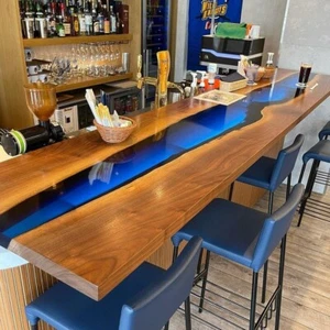 Handmade Resin Blue Epoxy Dining Table Top for Home, Coffee Table, Center Table - Picture 1 of 8