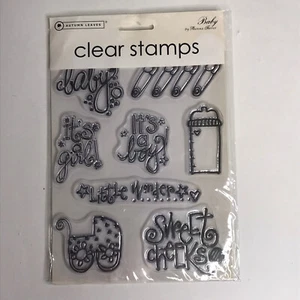 Neu Clear 8 Stempelset Autumn Leaves Baby Junge Mädchen Flaschenwagen - Bild 1 von 4