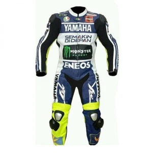 Yamaha Motorbike Racing Suit Motorcycle Customized Genuine Cowhide Leather Suit - Foto 1 di 3