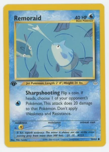 Tarjeta de Pokémon Remoraid 50/64 1a Edición Común Neo Revelación 2000 WOTC Primero - Imagen 1 de 7