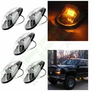 5x Amber LED 264145BK Clear Cab Roof Marker Running Light For 99-02 Dodge Ram - Picture 1 of 5