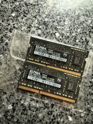 2- Elpida 4GB PC3L-12800S 11-12-B4 DDR3 1600MHz 204pin Laptop EBJ40UG8EFU5-GNL-F - Image 1 of 2