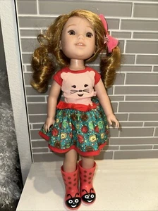 American Girl Wellie Wishers Willa 14" Doll Red Hair Hazel Eyes Freckles Outfit - Picture 1 of 12