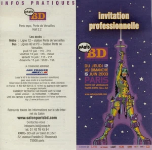 BUCHET NAVIS SILLAGE INVITATION PROFESSIONNELLE PARIS BD 2003 - Bild 1 von 2