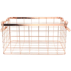 Wrought Iron Storage Basket Baby Wire with Handle Decorative Metal Mesh - Picture 1 of 12