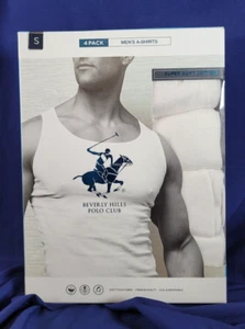 Beverly Hills Polo Club 4 Tank Tops S White A-Shirts Cool, Breathable SHIPS FREE - Picture 1 of 5