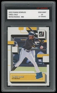 Oneil Cruz 2022 Panini Donruss 1st Graded 10 Rated Rookie Card #80 MLB Pirates - Bild 1 von 1