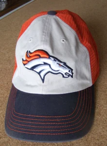 Denver Broncos cap hat adult adjustable hook & loop one size off-white mesh back - Picture 1 of 11