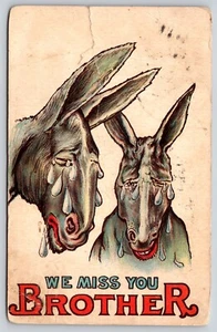 Postal extrañamos a tu hermano burros llorando texto patriótico - Imagen 1 de 2