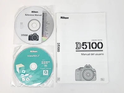Spanish Nikon D5100 User's Manual Instruction Book+Reference Manual &ViewNX2 CDs - Image 1 of 4