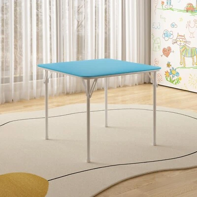 24'' Kid Folding Card Table Portable w/Soft PU Padded Cushion Living Room Office - Image 1 of 4