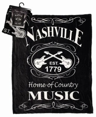 New Nashville Tennessee Plush Fleece Throw Gift Blanket Country Music Home City - Image 1 of 2