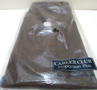 Camisa de vestir vintage para hombre Career Club Proportion talla grande 18 1/2 NOS marrón años 70 Foto 1 de 4