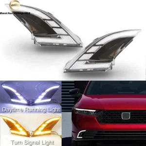 LED Front Bumper Fog Lights DRL Turn Signal Lamp For Honda Accord 2023-2024 - Picture 1 of 9