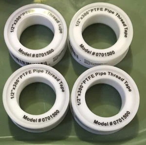 Nastro filettato per tubi Plumbcraft PTFE 1/2"x300" modello #0701500 lotto di 4 - Foto 1 di 2