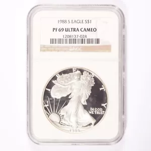 1988-S Silver American Eagle Proof Dollar NGC PF 69 Ultra Cameo - Picture 1 of 2