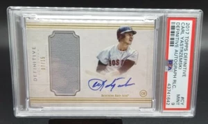 🔥 2017 Topps Definitive Carl Yastrzemski AUTO JERSEY SP /15 PSA 9 MINT POP 1 🔥 - Picture 1 of 3
