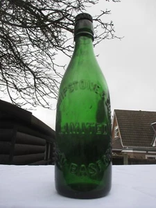 SCARCE GREEN 1 PINT BEER BOTTLE J. SHIPSTONE NEW BASFORD NOTTINGHAM - Picture 1 of 2